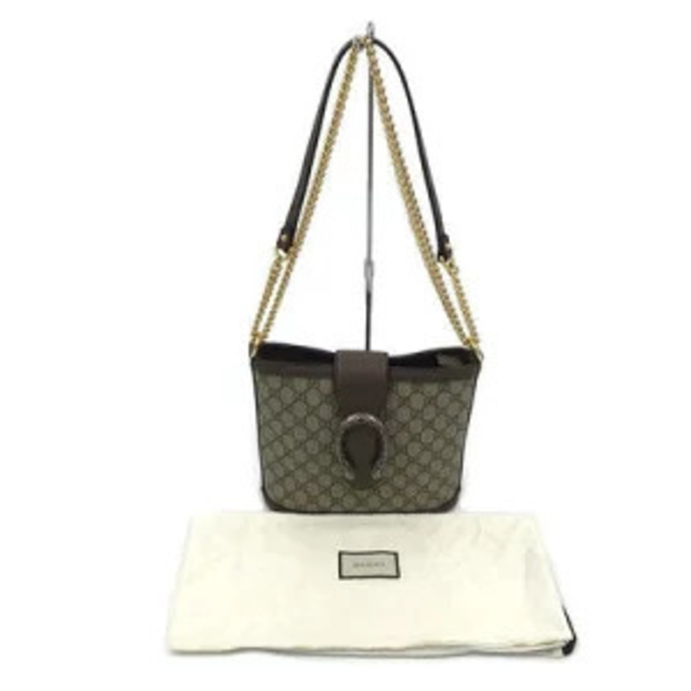 GUCCI Dionysus Bucket Bag Canvas Leather Beige Dark Brown - Picture 8 of 8